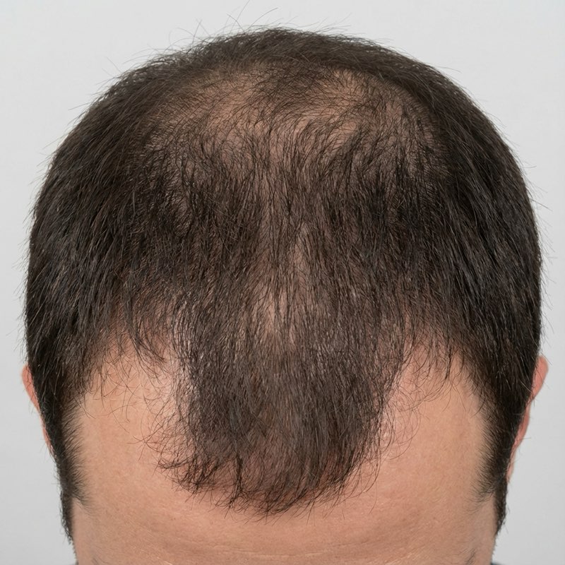 Before hair growth treatment - Top View