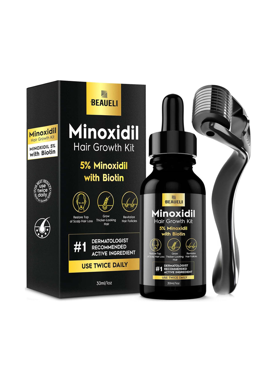 5% Minoxidil Hair Growth Kit - 30ml 1 PCS + Roller